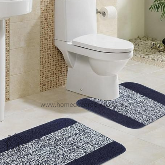 Hdc 40*60, 40*50 CM Modern Solid 1500 GSM A20 Microfiber Contour Mat Super Absorbent/Anti-Skid Contour Mats for Bathroom/Bedroom/Door Mat/Kitchen/Floor Mat (Blue)