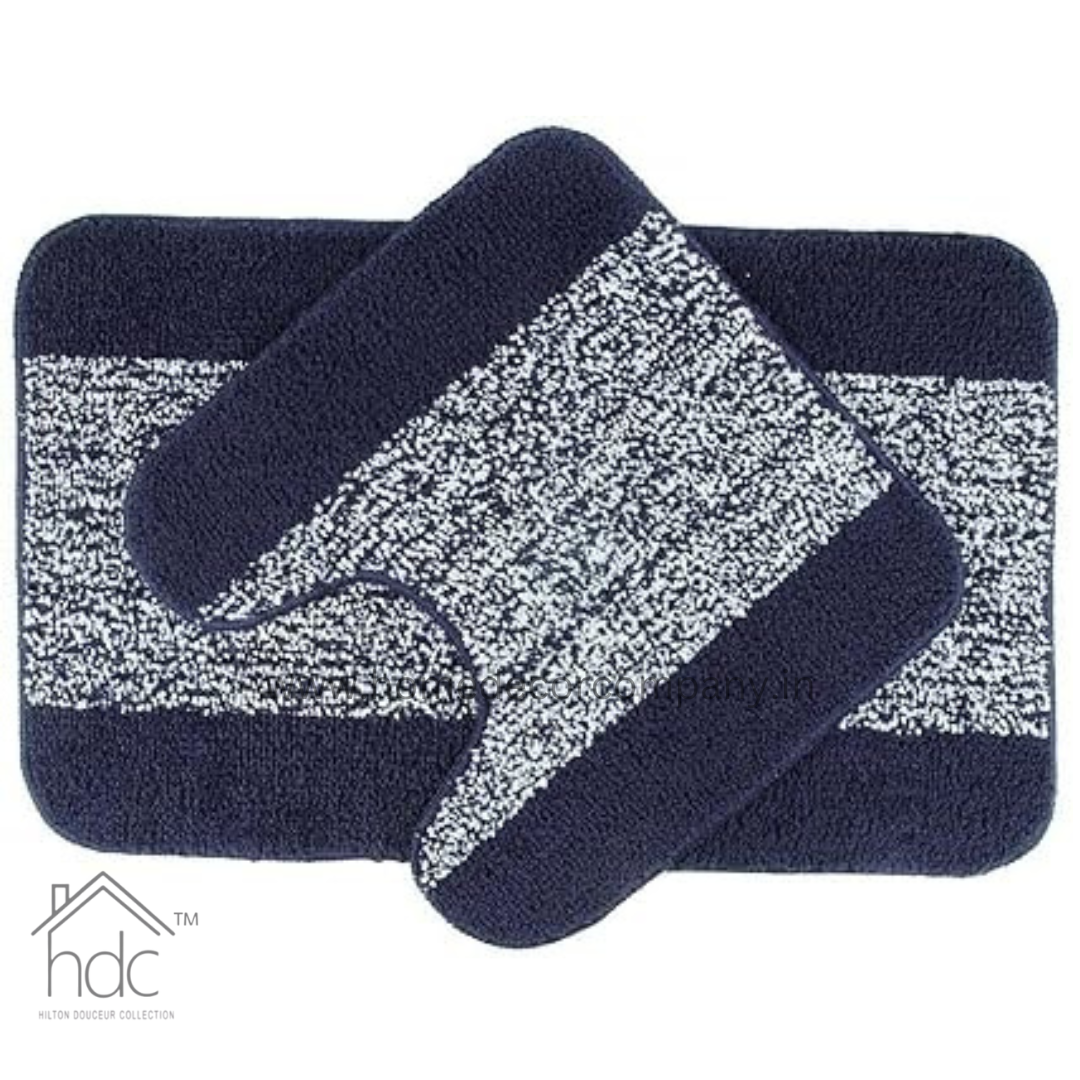 Hdc 40*60, 40*50 CM Modern Solid 1500 GSM A20 Microfiber Contour Mat Super Absorbent/Anti-Skid Contour Mats for Bathroom/Bedroom/Door Mat/Kitchen/Floor Mat (Blue)