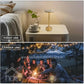 Hdc Wireless Table Lamp, Rechargeable Battery LED Desk Lamp with Touch Control and 3 Color Stepless Dimming,USB Charging Portable Lamp for Restaurant/Camping/Bar/Bedroom(Gold)