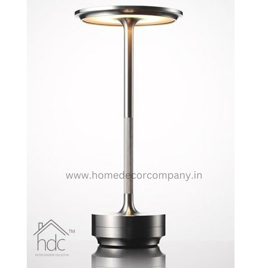 Hdc Wireless Table Lamp, Rechargeable Battery LED Desk Lamp with Touch Control and 3 Color Stepless Dimming,USB Charging Portable Lamp for Restaurant/Camping/Bar/Bedroom(Grey)