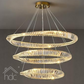 Hdc 3 Ring Tilt Crystal LED Chandelier Hanging Suspension Lamp - Tricolor