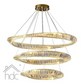 Hdc 3 Ring Tilt Crystal LED Chandelier Hanging Suspension Lamp - Tricolor