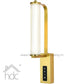 HDC Modern LED Golden Bedside Lamp for Hallway Decorative Striped Wall Sconces Acrylic Wall Mounted Lampshade with Touch Switch