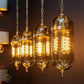 HDC Modern Glass Hanging Chandelier for Indoor Home Living Room Hotel Bedroom Pendant Light (Smoke)