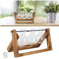 HDC Indoor Propagation Station Wooden Stand With 3 Bulb-Shaped Glass Vases Test Tube (Style 3)