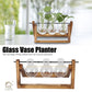 HDC Indoor Propagation Station Wooden Stand With 3 Bulb-Shaped Glass Vases Test Tube (Style 3)
