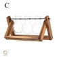 HDC Indoor Propagation Station Wooden Stand With 3 Bulb-Shaped Glass Vases Test Tube (Style 3)