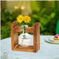 HDC Indoor Propagation Station Wooden Stand With 1 Bulb-Shaped Glass Vases Test Tube (Style 1)