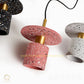 Hdc Modern Nordic Concrete Stone Pendant Hanging Lamp Tarrazzo Chandeliers for Living Dining Room (Pink)