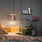 Hdc Modern Nordic Concrete Stone Pendant Hanging Lamp Tarrazzo Chandeliers for Living Dining Room (Pink)