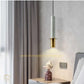 Hdc Modern led Gold White Stone Minimalist Bedroom Bedside Black Long Line Pendent Lamp Designer Light Luxury Restaurant Natural Stone Droplight (White)