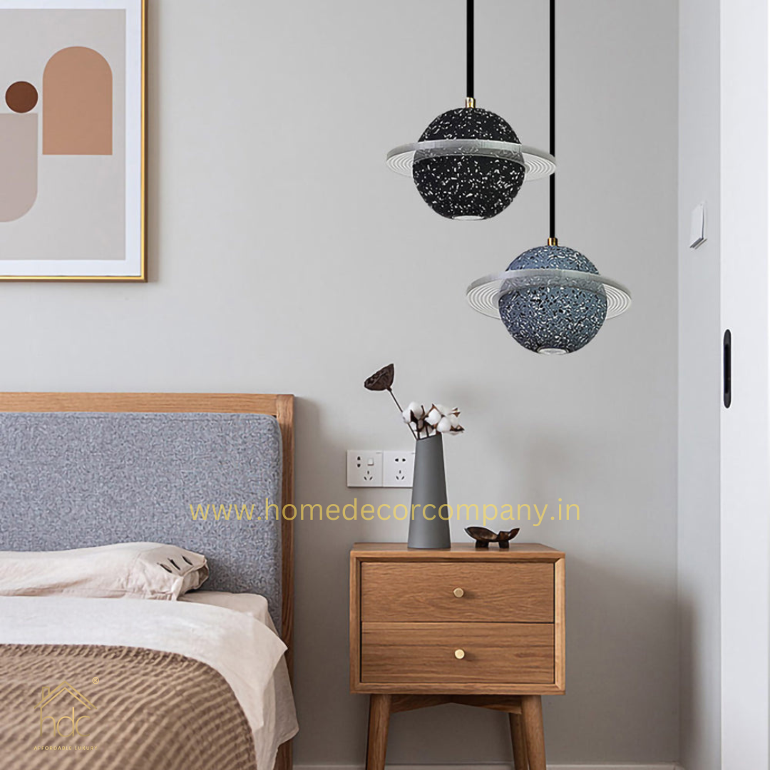 Hdc Modern LED Planet Shape Industrial Cement Hanging Lamps for Restaurant Bar Island Kitchen