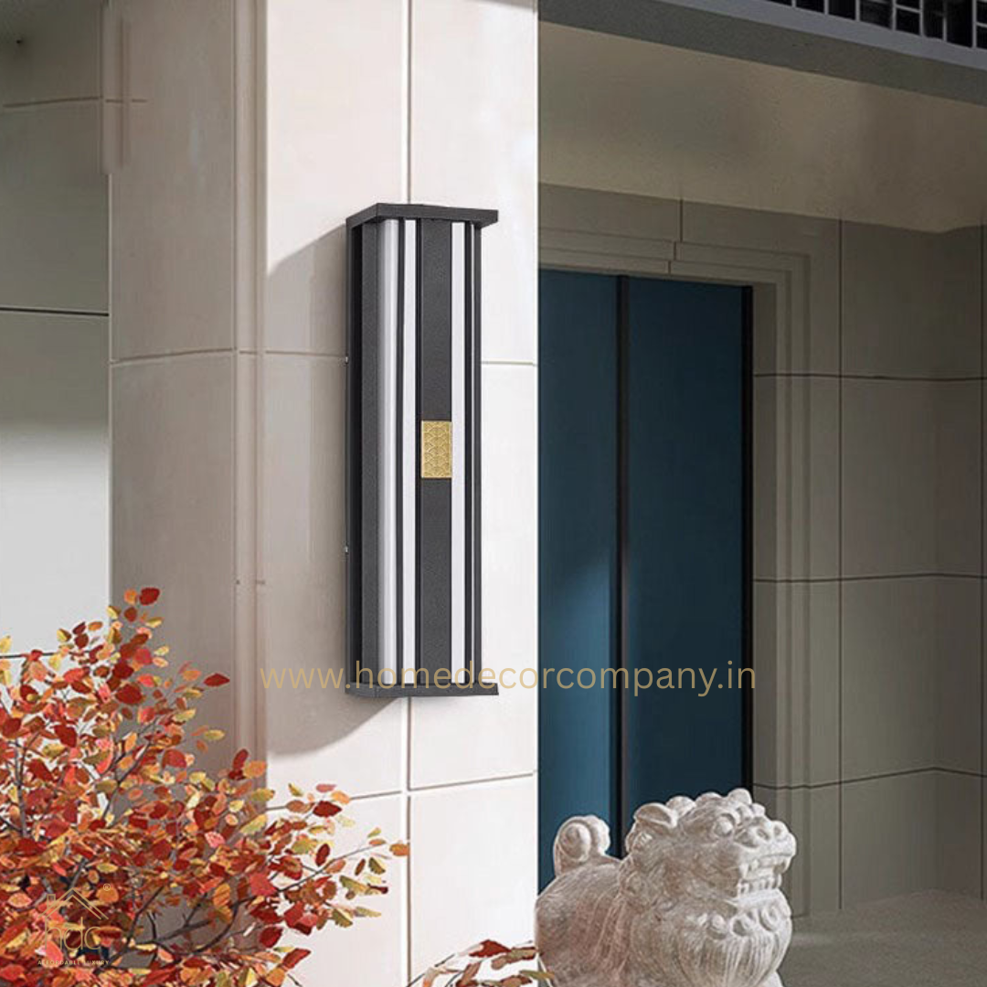 HDC 600MM Led Modern Black Outdoor Waterproof Wall Light - Warm White