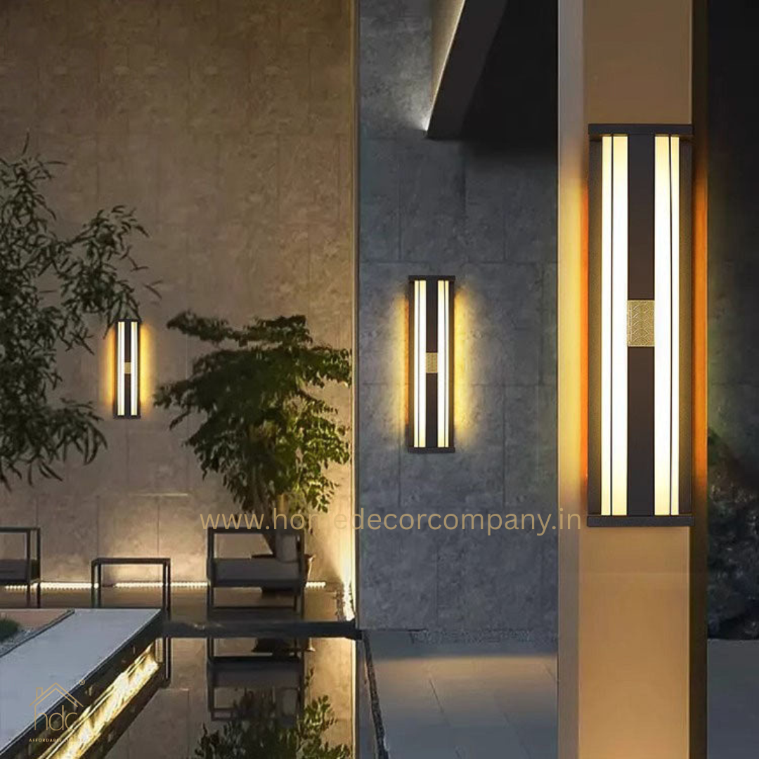 HDC 600MM Led Modern Black Outdoor Waterproof Wall Light - Warm White