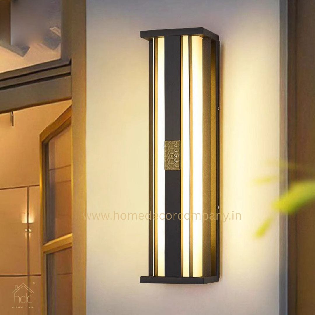 HDC 600MM Led Modern Black Outdoor Waterproof Wall Light - Warm White