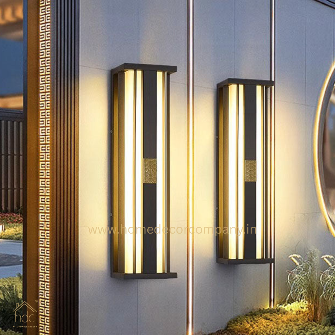 HDC 600MM Led Modern Black Outdoor Waterproof Wall Light - Warm White
