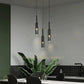 HDC Modern Smoke Slim Glass Pendant Light for Bedside Hanging Light - Warm White