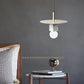 Hdc Nordic Modern Pendant Lamp for Beside Bedroom Square Shape Marble Living Dinning Room Light Creative Hanging Terrazzo Pendant Lighting (White)