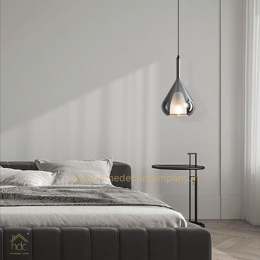 HDC Minimalist Creative Chandelier, E27 Screw Ceiling Lighting Fixtures, Nordic Personality Metal Glass Pendant Light, Balcony Decoration Hanging Lamp