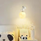 HDC Moon Light Pendant Lamp, 3D Print Night Light, White Resin Bear Hanging Ceiling Lamp, Adjustable Height, Nordic Home Office Bar Decor