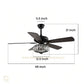 HDC Woodland Crystal Chandelier Ceiling Fan with Remote Control