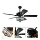 HDC Woodland Crystal Chandelier Ceiling Fan with Remote Control