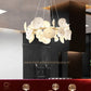 HDC Unique Design Hotel Lobby Restaurant Lighting Customized Luxury Modern Lotus Leaf Shaped Ceramic Led Chandelier