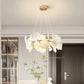 HDC Unique Design Hotel Lobby Restaurant Lighting Customized Luxury Modern Lotus Leaf Shaped Ceramic Led Chandelier