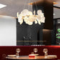 HDC Unique Design Hotel Lobby Restaurant Lighting Customized Luxury Modern Lotus Leaf Shaped Ceramic Led Chandelier