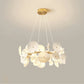 HDC Unique Design Hotel Lobby Restaurant Lighting Customized Luxury Modern Lotus Leaf Shaped Ceramic Led Chandelier