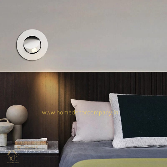 HDC LED 6W White Bedside Wall Light with Pop Up Adjustable Spot - Warm White