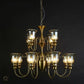 HDC 12 Light Champagne Glass Italian Brass Chandelier Light for Dining Hall