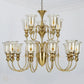 HDC 12 Light Champagne Glass Italian Brass Chandelier Light for Dining Hall