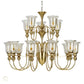 HDC 12 Light Champagne Glass Italian Brass Chandelier Light for Dining Hall