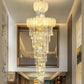HDC 1800MMX600MM K9 CRYSTAL LED DOUBLE HEIGHT STAIR CHANDELIER - WARM WHITE