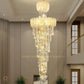 HDC 1800MMX600MM K9 CRYSTAL LED DOUBLE HEIGHT STAIR CHANDELIER - WARM WHITE