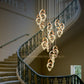 HDC 20-LIGHT LED Modern ring DOUBLE HEIGHT STAIR CHANDELIER - WARM WHITE