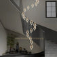 HDC 20-LIGHT LED Modern ring DOUBLE HEIGHT STAIR CHANDELIER - WARM WHITE