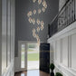 HDC 20-LIGHT LED Modern ring DOUBLE HEIGHT STAIR CHANDELIER - WARM WHITE