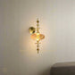 HDC Gold Amber Glass Wall Light for Living Room Drawing Room Bedroom - Warm White