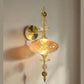 HDC Gold Amber Glass Wall Light for Living Room Drawing Room Bedroom - Warm White