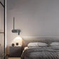 HDC Led Black Bedside Wall Light with Adjustable Linear Spot - Warm White