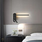 HDC Led Black Bedside Wall Light with Adjustable Linear Spot - Warm White
