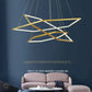 Hdc 3 Light 3 Hexagonal Rings Gold LED Chandelier Hanging Lamp