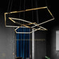 Hdc 3 Light 3 Hexagonal Rings Gold LED Chandelier Hanging Lamp