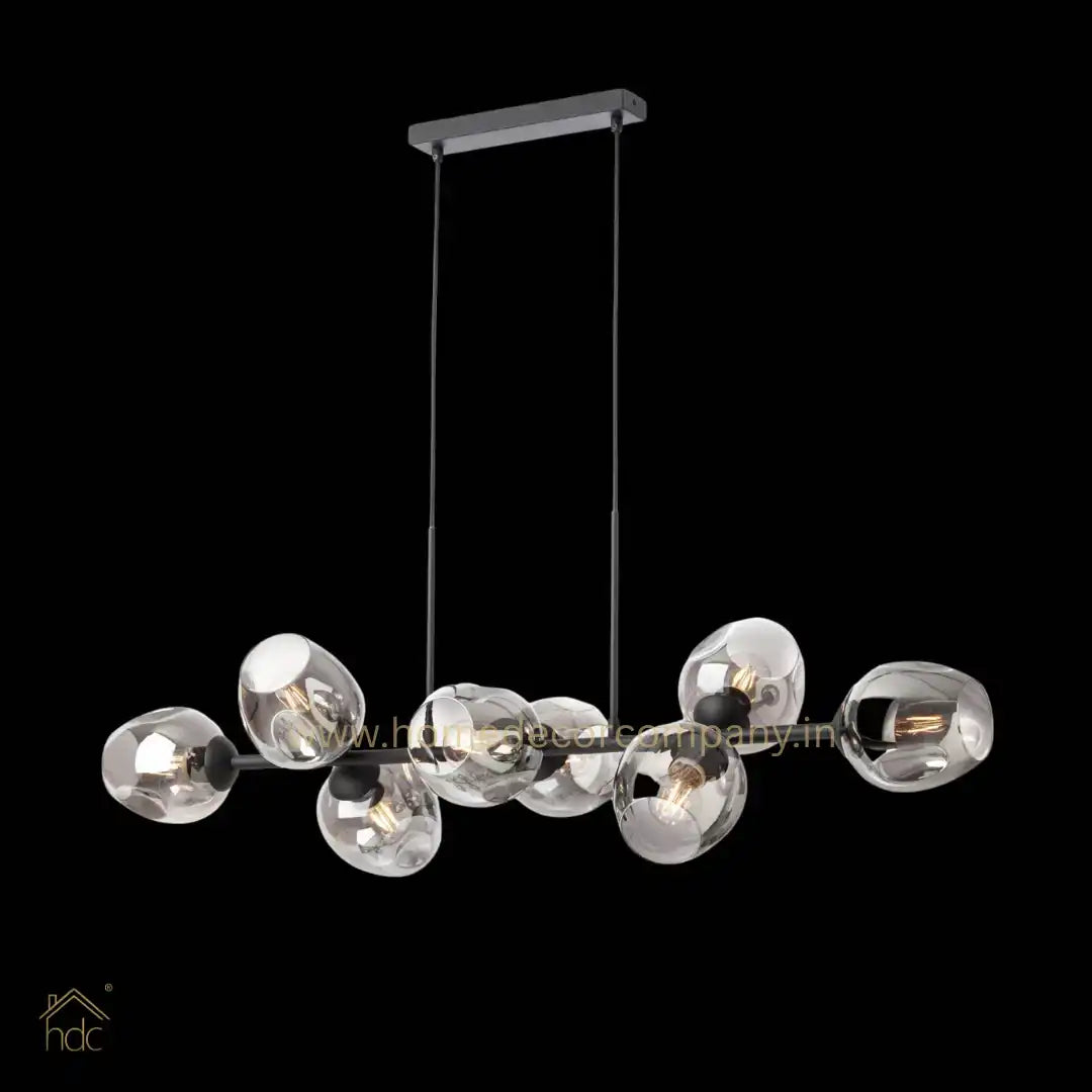 Hdc 8 Lights Smoke Black Linear Modern Glass Chandelier
