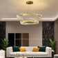 Hdc 2 Ring Tilt Crystal LED Chandelier Hanging Suspension Lamp- Tricolor