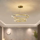 Hdc 2 Ring Tilt Crystal LED Chandelier Hanging Suspension Lamp- Tricolor