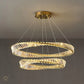 Hdc 2 Ring Tilt Crystal LED Chandelier Hanging Suspension Lamp- Tricolor