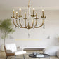 HDC 8 Light Antique Brass Italian Chandelier Light for Dining Hall - Warm White